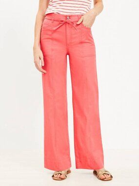 LOFT Stovepipe Pants in Twill Color: Warm Coral Size: 4